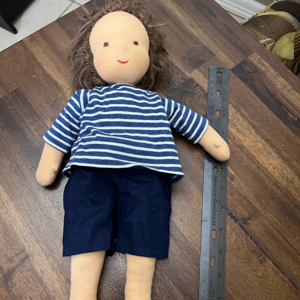 Kathe Kruse Waldorf Doll Germany Clothes Brown Hair  14” Cloth Boy Doll Rare - Picture 6 of 6